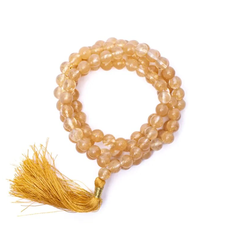 Goldquarz Mala 108 Perlen