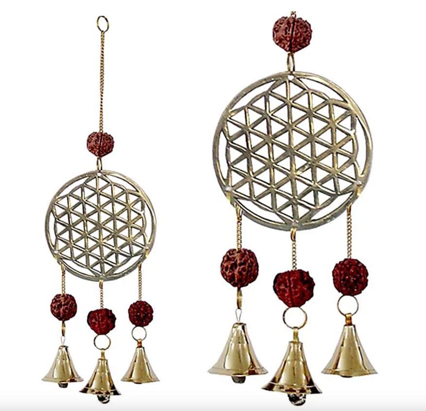 Windspiel „Blume des Lebens“ und „Rudraksha-Samen“