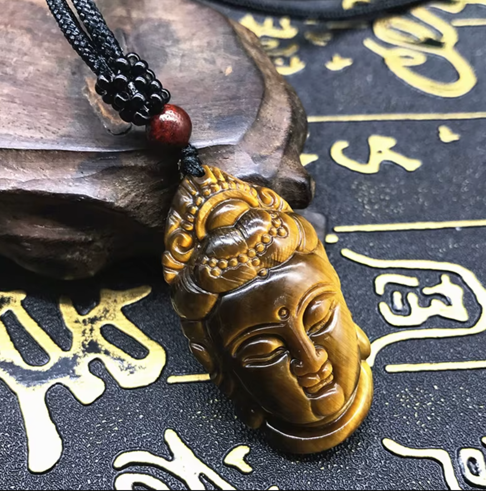 Tigerauge Buddha Anhänger