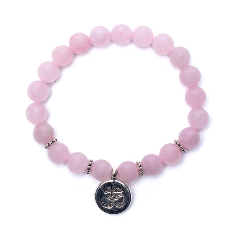 Rosenquarz Armband OM Symbol