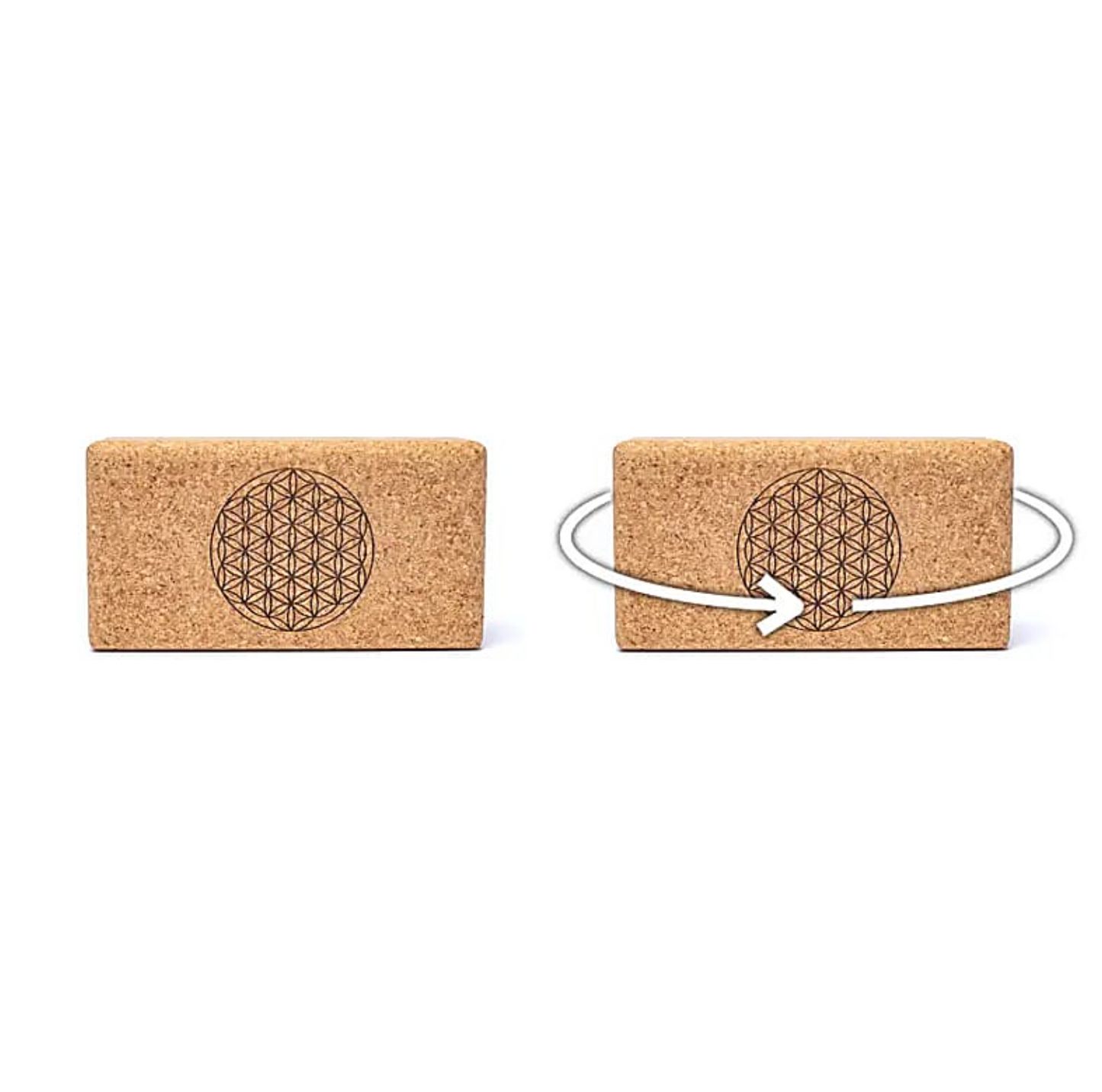 Kork Yogablock – Blume des Lebens Mandala