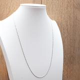 Chaîne Linéa Céleste Longue – Maille Vénitienne Semi Torsadée en Argent 925 (55 cm) - univers tibet