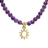 Collier Améthyste et Pendentif Soleil – Lumière, Sérénité et Élévation Intérieure - univers tibet