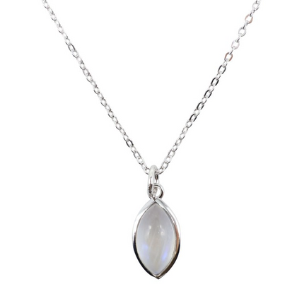 Collier Larme Lunaire - Pierre de Lune & Argent 925 - Univers Tibet
