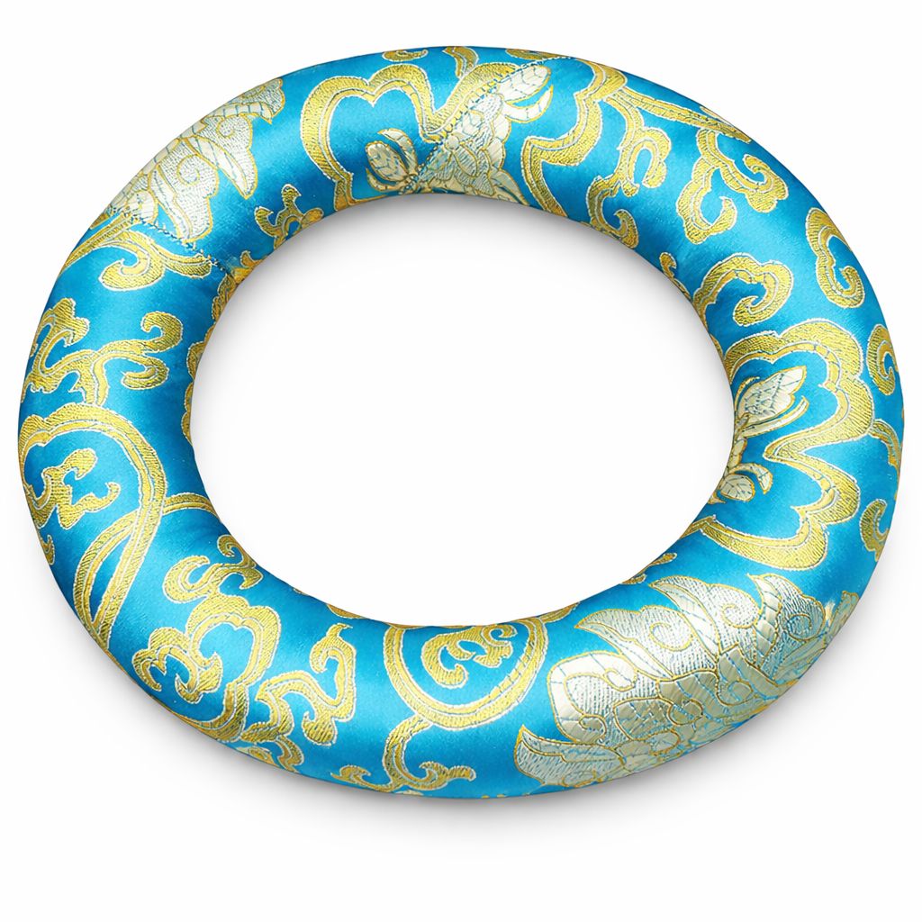 Kissen Kreis für Klangschale – Türkis & Gold – 200 mm – Tibetwelt
