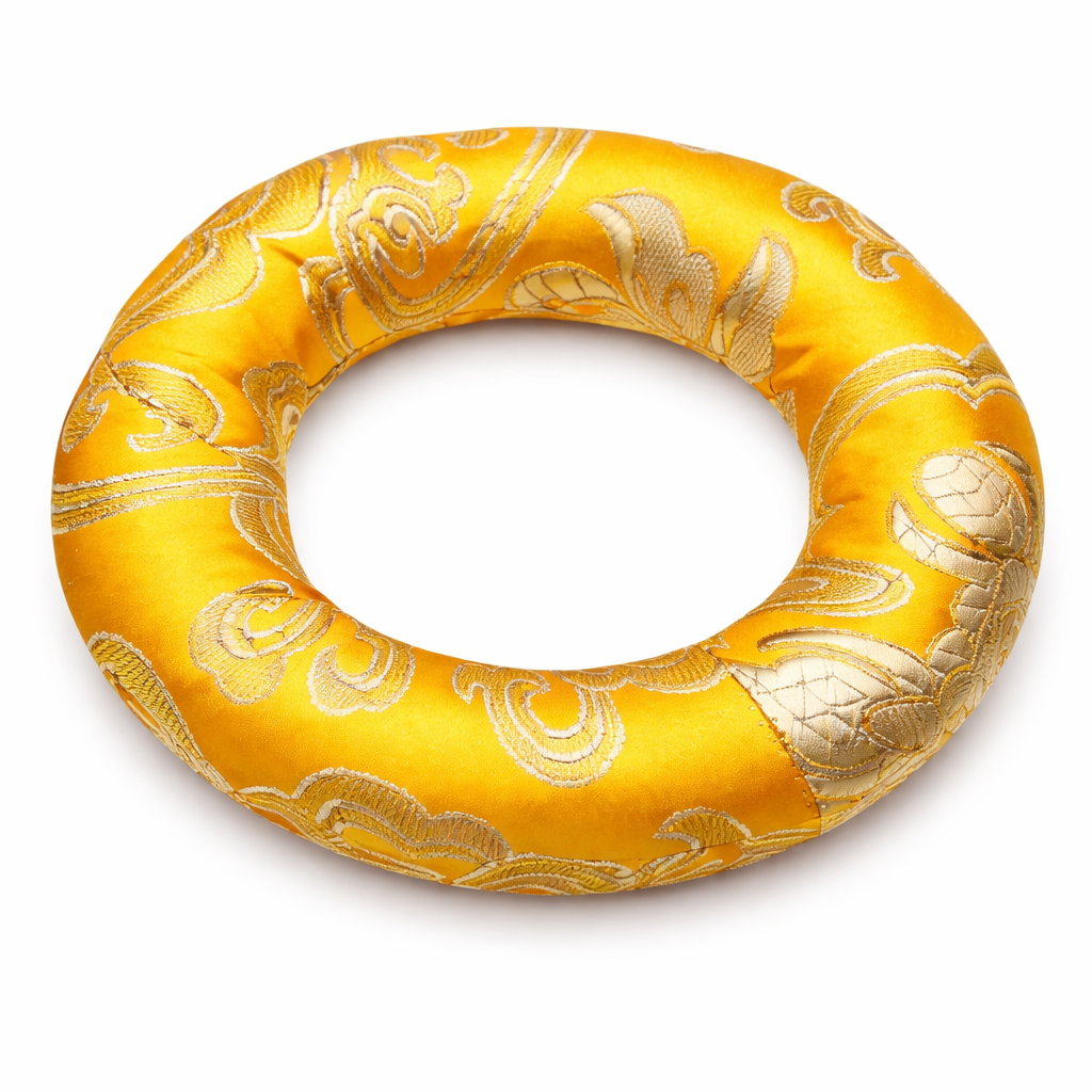 Kissenrund für Schwingende Schale – Gelb & Gold – 100 mm – Tibetwelt
