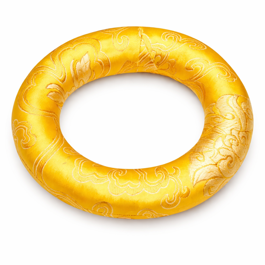 Kissen Kreis für Klangschale – Gelb & Gold – 140 mm - Tibetwelt
