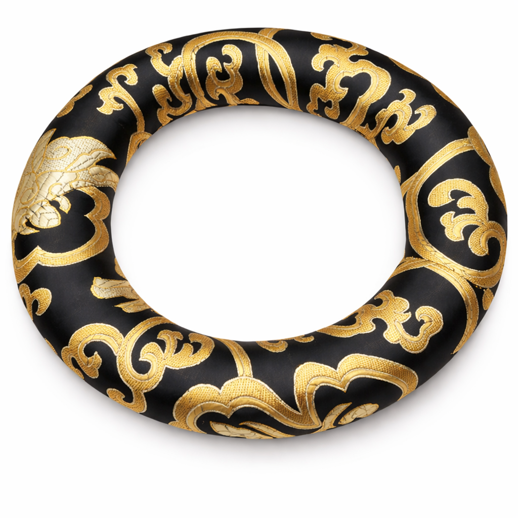 Kissenrund für Klangschale – Schwarz & Gold - 160 mm - Tibetwelt