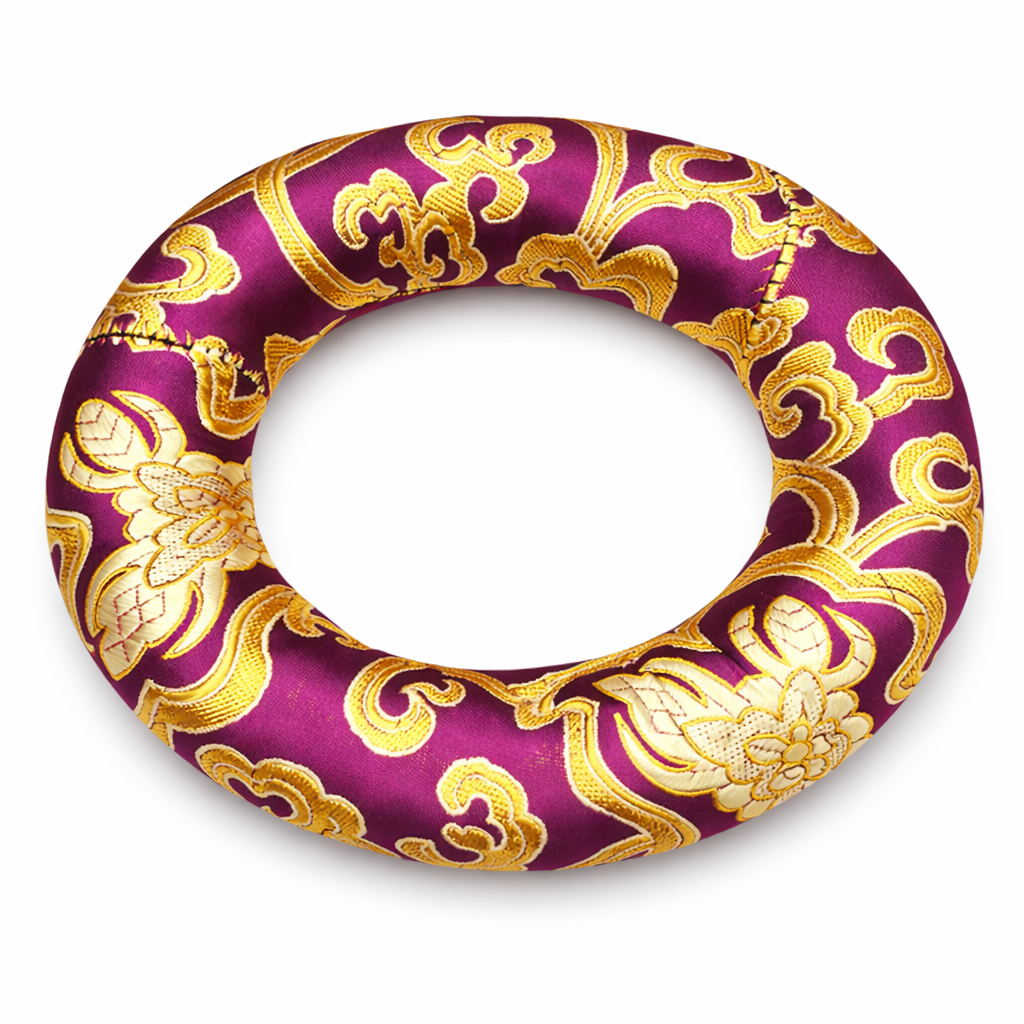 Kissenrund für Schwingende Schale – Pflaume & Gold – 140 mm – Tibetwelt