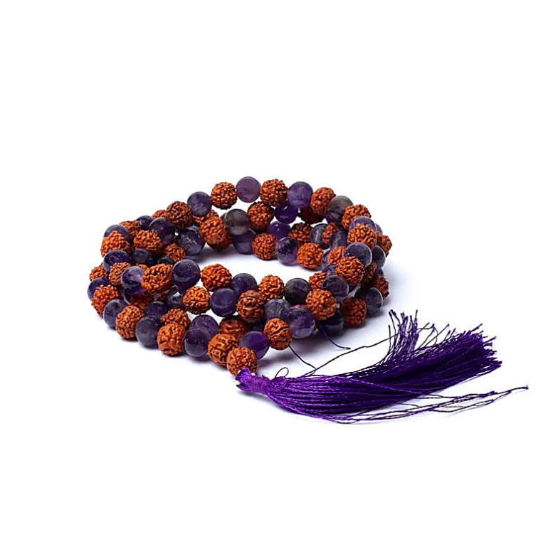 108 Amethyst- und Rudraksha-Mala, Tibetwelt