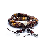 Mala 4 Bois : Bois de Rose, Wenge, Ebene et Poirier - univers tibet