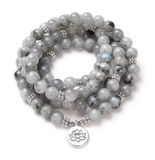 Mala Tibétain - Labradorite Fleur de Lotus - Univers tibet