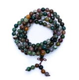 Tibetan Mala mit 108 Perlen aus Agat, mehrfarbig - Tibetwelt