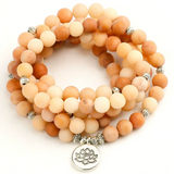 Tibetan Mala, 108 Perlen aus Flusskiesel, Aventurin - Tibetwelt