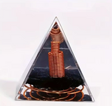 Orgonite Pyramide Bouclier Noir – Obsidienne - Univers tibet