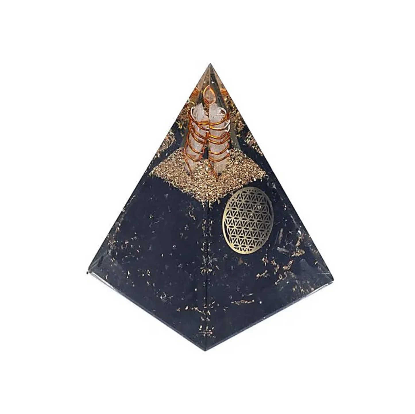 Orgonite Pyramide – Schützende Pyramide mit schwarzer Turmalin & Lebensbaum - Tibetwelt