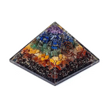 Orgonite Pyramide Éveil des Chakras – 7 Pierres Naturelles - Univers Tibet