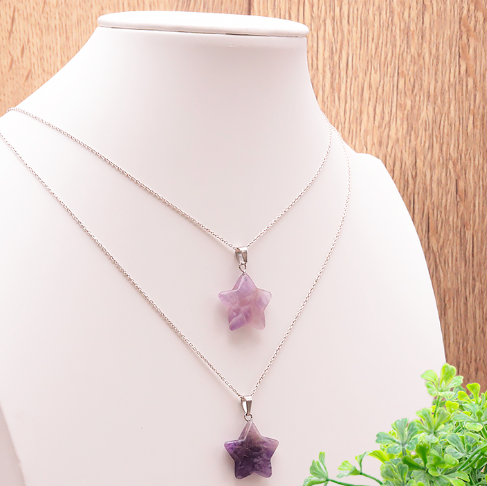 Amulett Astrée – Amethyst A, Stern 20 mm - Tibetwelt