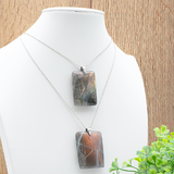 Pendentif Iris – Labradorite Violette AA+, Pierre Plate Rectangle - univers tibet