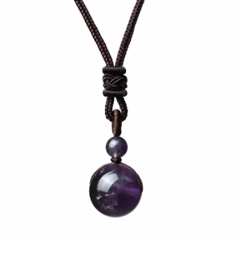 Amulett mit natürlichem Sternenstein – Amethyst – Tibetwelt