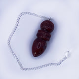 Pendule divinatoire en Jaspe Rouge - univers tibet
