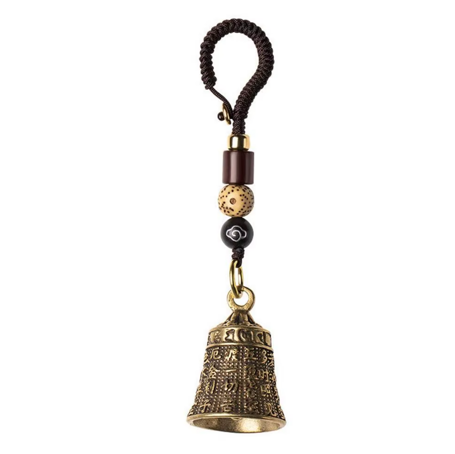 Tibetan Amulet Keychain Bell - Sutra des Herzens - Tibetwelt