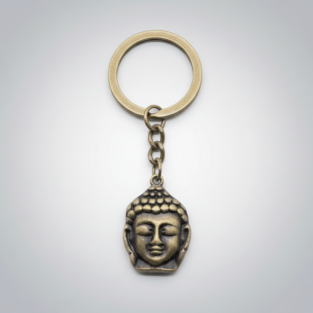 Tibetan Buddha Head Keychain - Tibetwelt