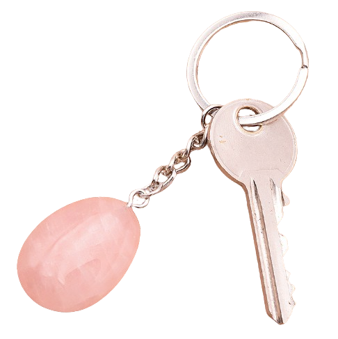 Schlüsselanhänger Caresse – Rosa Quarz A, Tropfen - Tibetwelt