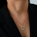 Anhänger Lebensbaum aus goldenem Zirkonium