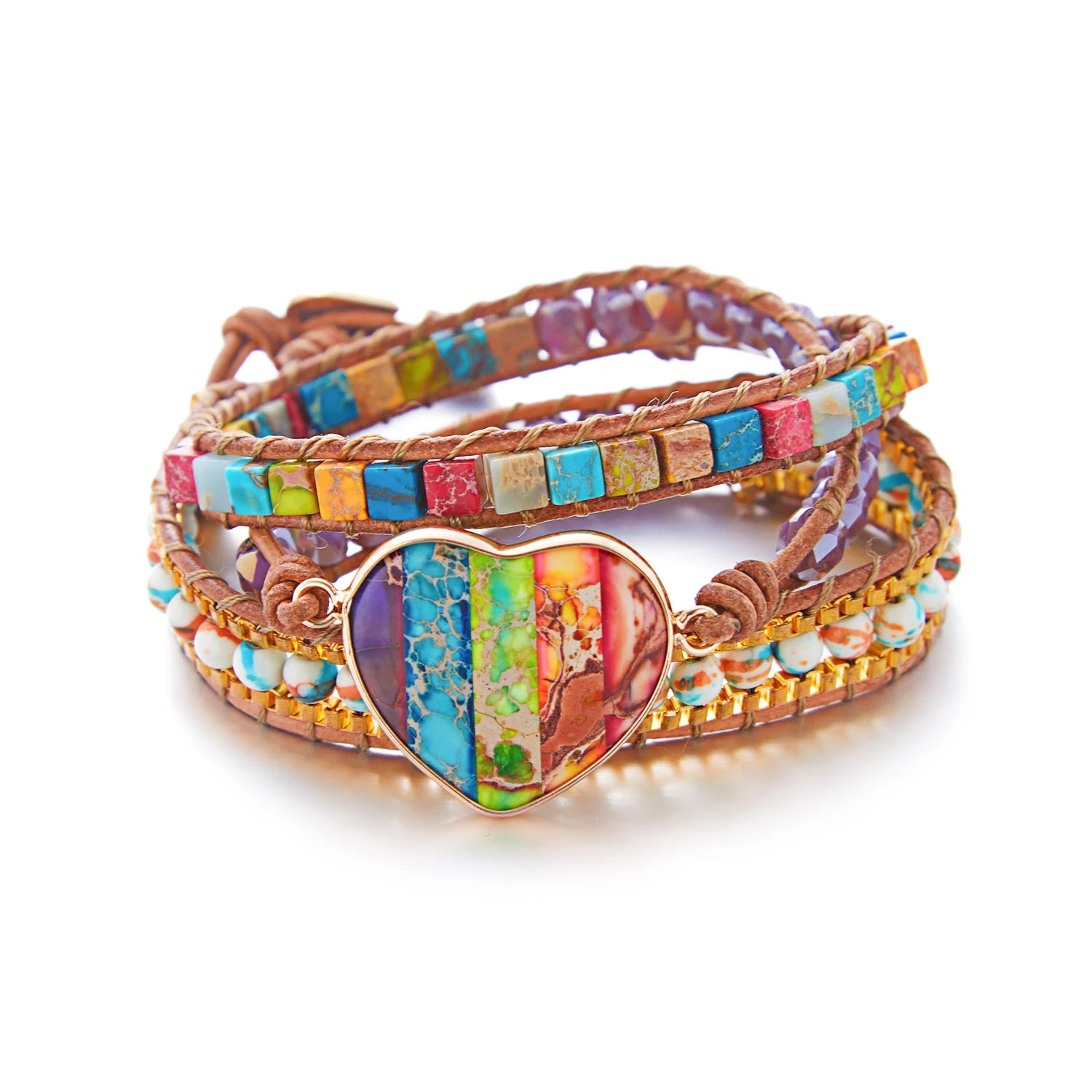Armbänder Wrap - Imperiale Jasper - Kristall - Agat - Tibetwelt