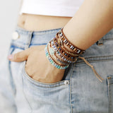 Wickelarmband - Tigerauge - Kristallperlen