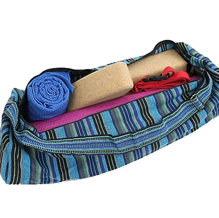 Yoga-Tasche mit gestreiftem Blau, Tibetwelt