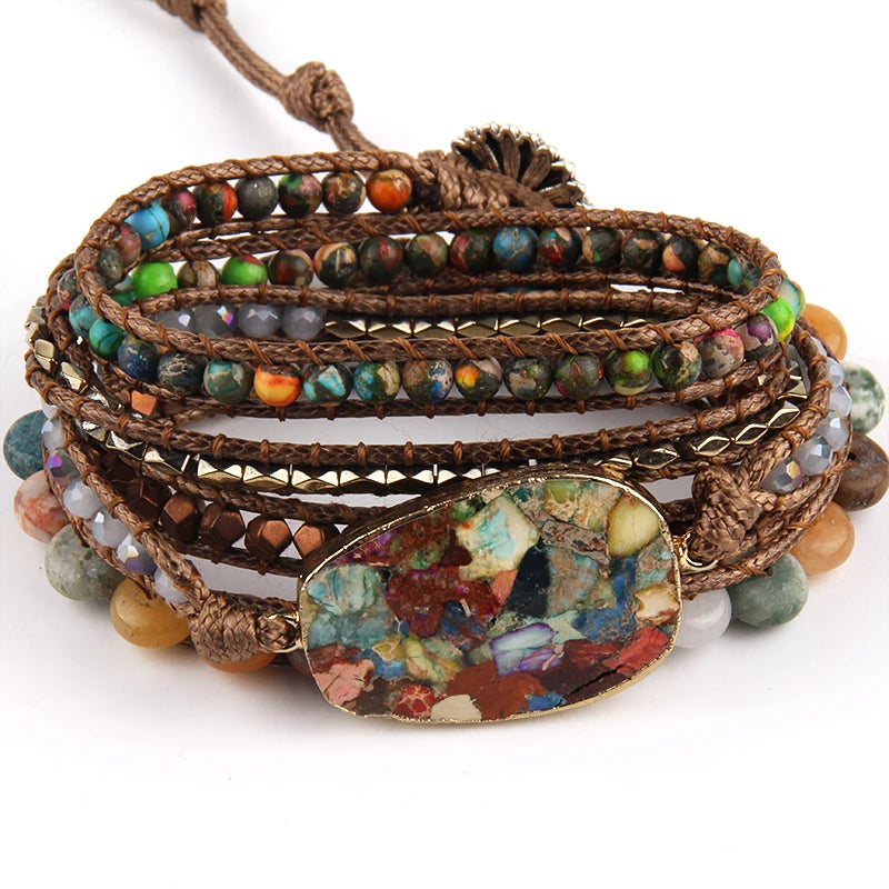 Armband Wrap - Natürlicher Kohle-Look - Tibetwelt