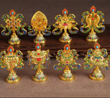 Set Sacré des 8 Symboles Auspicieux Tibétains - Univers Tibet