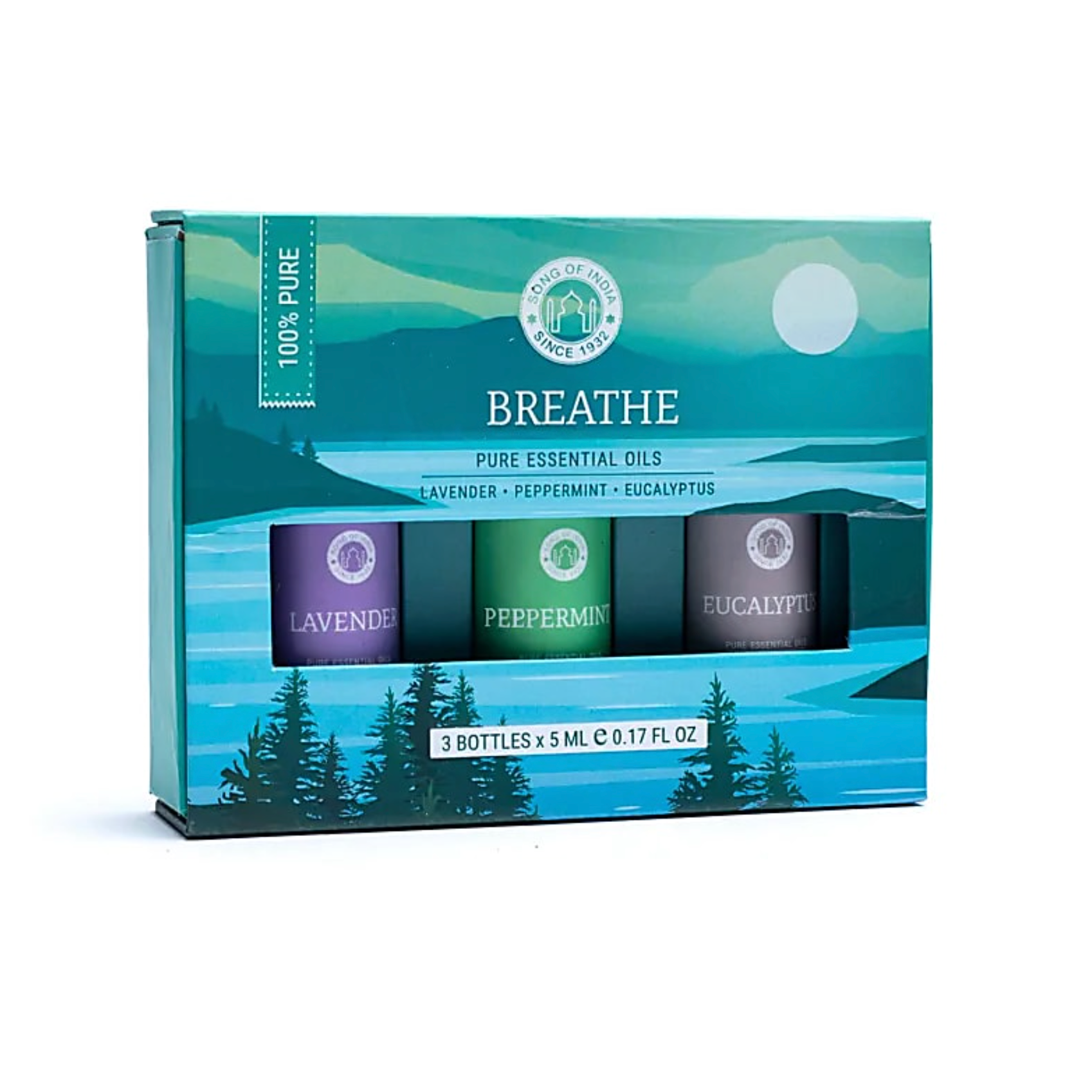 Set ätherischer Öle Breathe – Song of India (Lavendel, Pfefferminz, Eukalyptus) - Tibetwelt