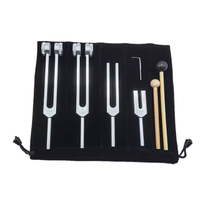 Set mit 4 therapeutischen Klangschalen – 128 Hz, 136,1 Hz, 528 Hz und 4096 Hz – von Tibetwelt