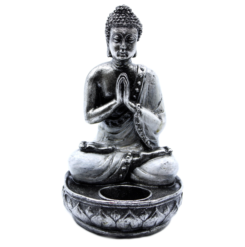 Buddha-Statue, Anjali Mudra, mit Kerze - Tibetwelt