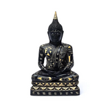 Statue des Buddha, schwarz, in Meditation - Tibetwelt