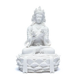 Buddha-Statue mit Glocke und Vajra, weiß - Tibetwelt