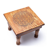 Table Fleur de Vie – Énergie Sacrée & Harmonie en Bois d’Acacia - Univers Tibet