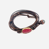 Wickelarmband – Labradorit – natürliche Farbe