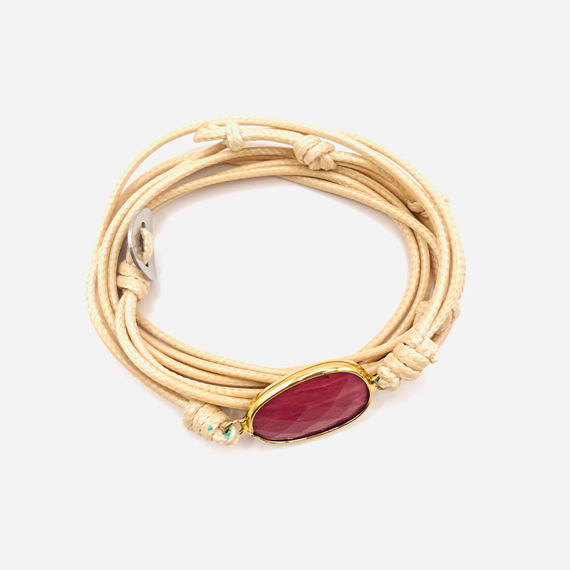 Wickelarmband – Rhodochrosit – Naturfarbe