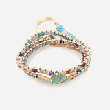 Wickelarmband aus Jaspis und Kristallen