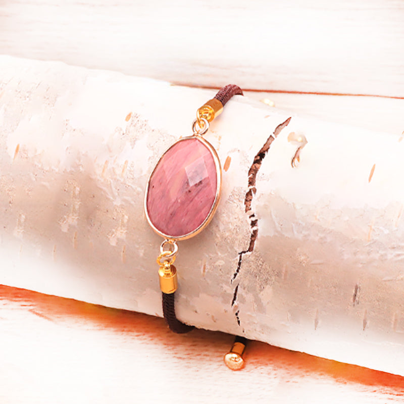 Armband-Kordel-verstellbar-Rhodonite - Tibetwelt