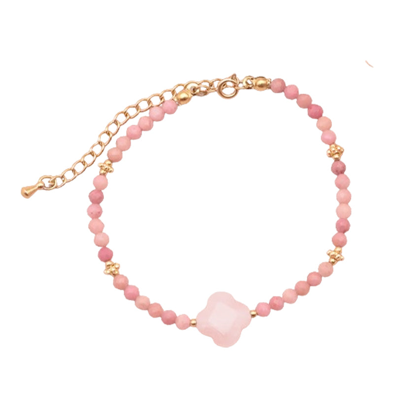 Armband Anahita – Rosenquarz & Rhodorit – Tibetwelt