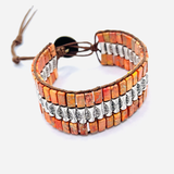 bracelet-tibetain-feu-interieur-jaspe-orange - Univers TIbet