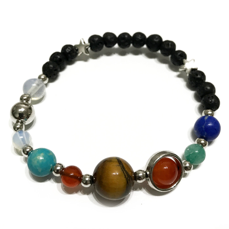 Armband, 7 Chakren, Sonnensystem, Navgraha, Silber - Tibetwelt