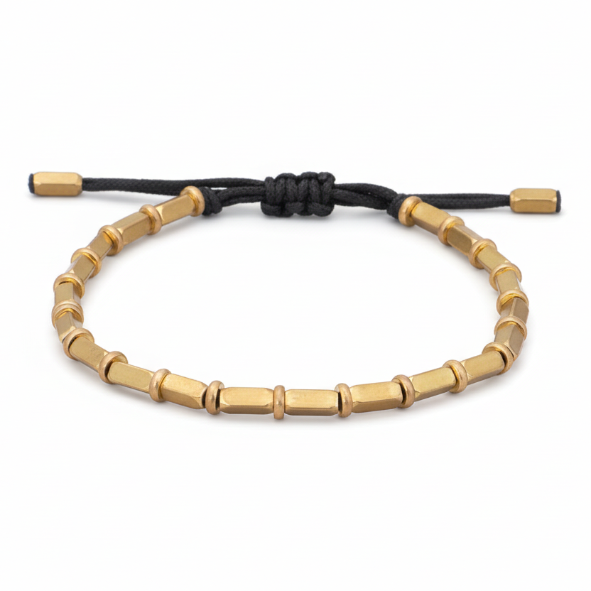 tibetaner Armreif, Harmonie und Schutz, Kupfer, Gold, Schwarz - Tibetwelt
