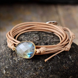 Armband, Labradorit, natürliche Farbe - Tibetwelt