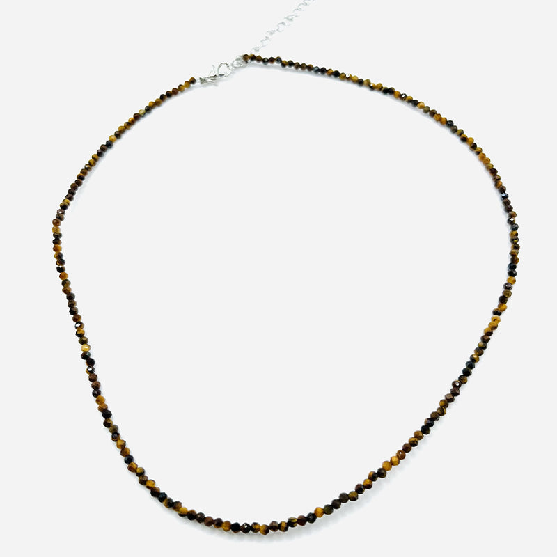 Tigeraugen-Halskette – Facettiertes natürliches Tigerauge 